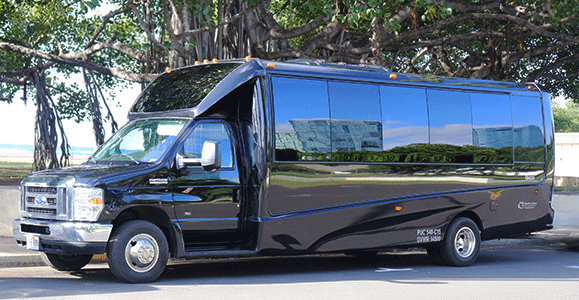 FLY SHUTTLE & TOURS の車体(黒)