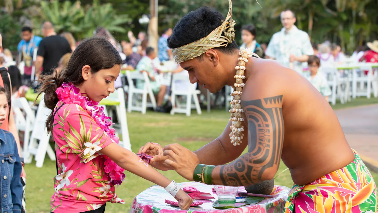 アロハ カイ ルアウで行われるタトゥースタンプ